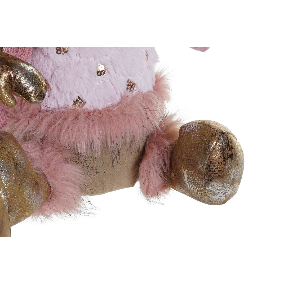 Adorno Navideño DKD Home Decor Marrón Rosa Dorado Reno 27 x 16 x 42 cm (2 Unidades)