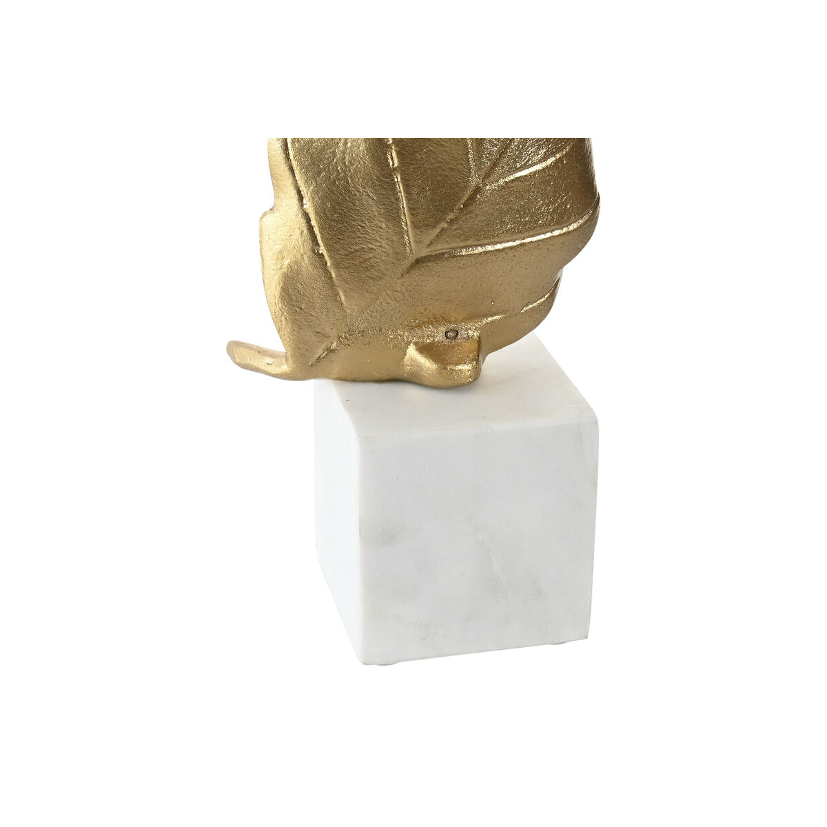 Figura Decorativa Home ESPRIT Blanco Dorado Hoja de planta 20 x 7 x 22 cm