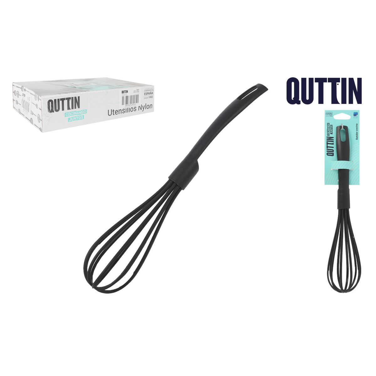 Batidor de varilla Quttin Quttin 31 x 7 x 7 cm Negro (12 Unidades)