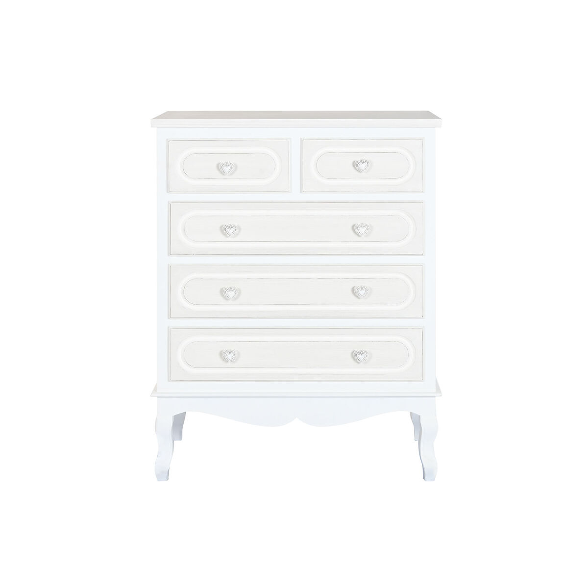 Cómoda Home ESPRIT Blanco Beige Romántico 80 x 42 x 105 cm