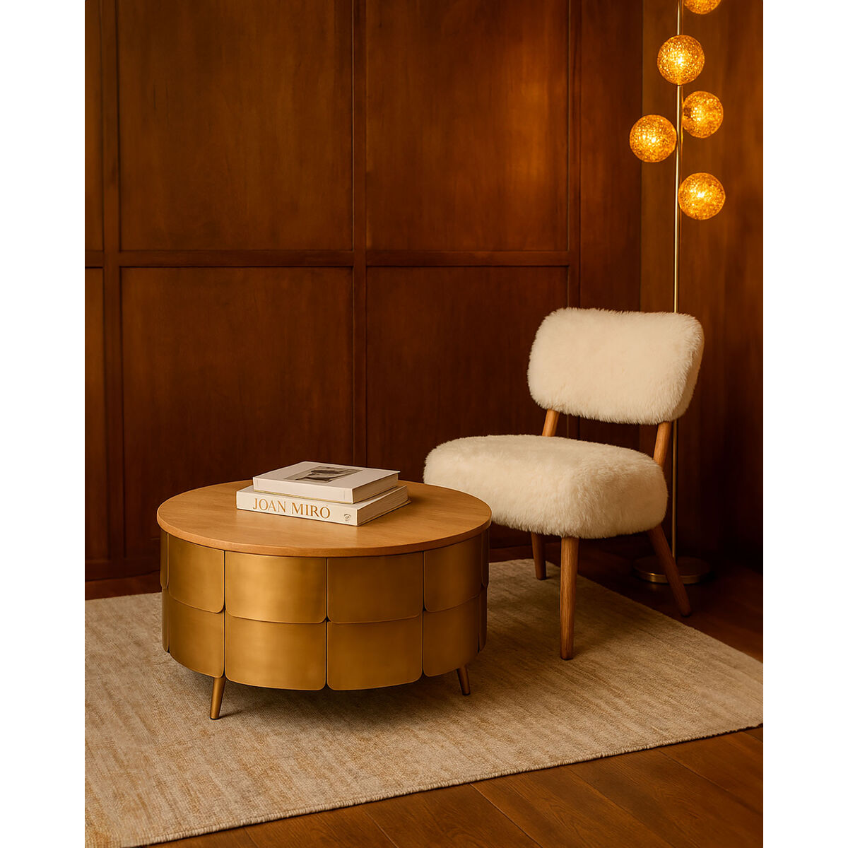 Mesa de Centro Home ESPRIT Dorado 90 x 90 x 45 cm