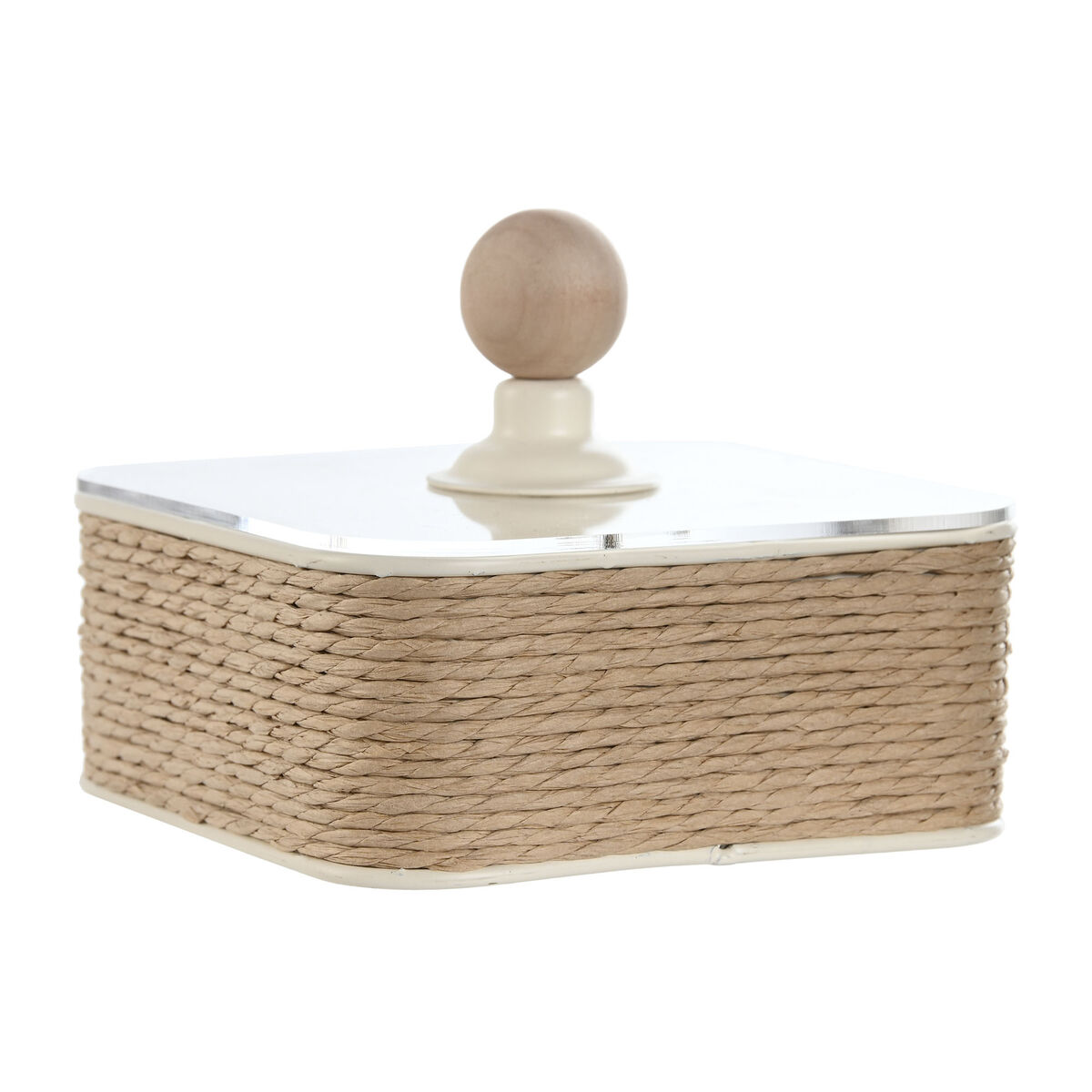 Caja-Joyero Home ESPRIT Marrón claro Metal 16 x 16 x 11 cm (2 Piezas)