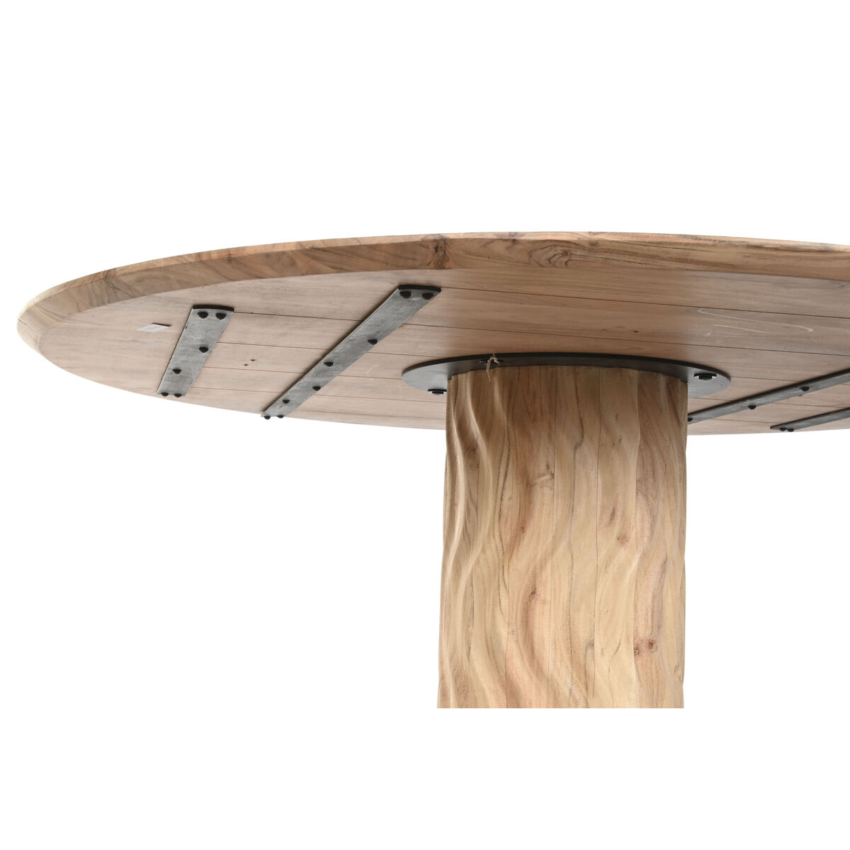 Mesa de Comedor Home ESPRIT Metal Acacia 130 x 130 x 76 cm