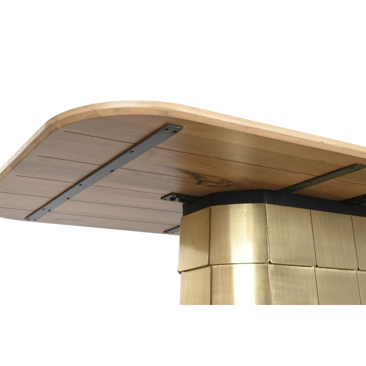 Mesa de Comedor Home ESPRIT Dorado Latón Madera de mango 210 x 110 x 76 cm