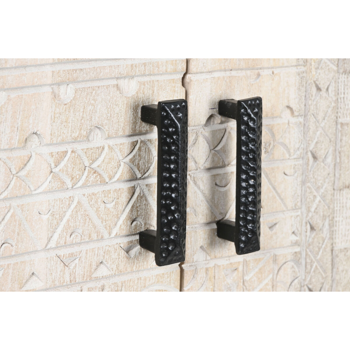 Armario Home ESPRIT Blanco Negro Metal Madera de mango 180 x 40 x 160 cm