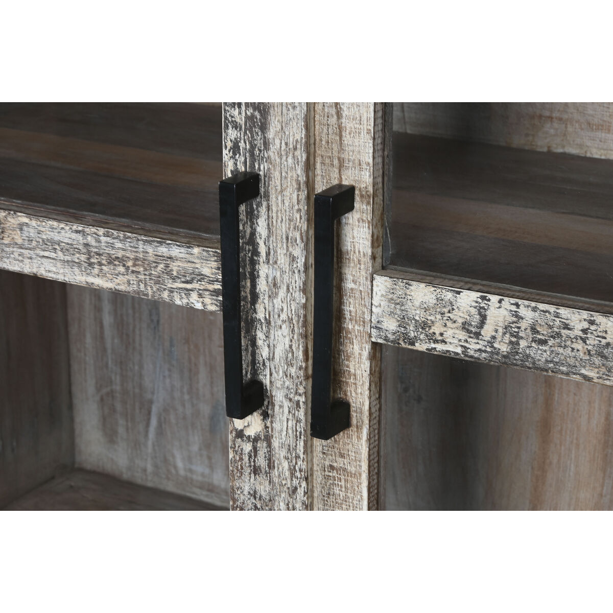 Vitrina Home ESPRIT Blanco Marrón Madera Reciclada 100 x 40 x 180 cm