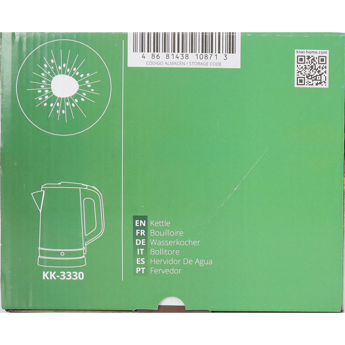 Hervidor Kiwi Acero 1800 W 1,7 L (4 Unidades)