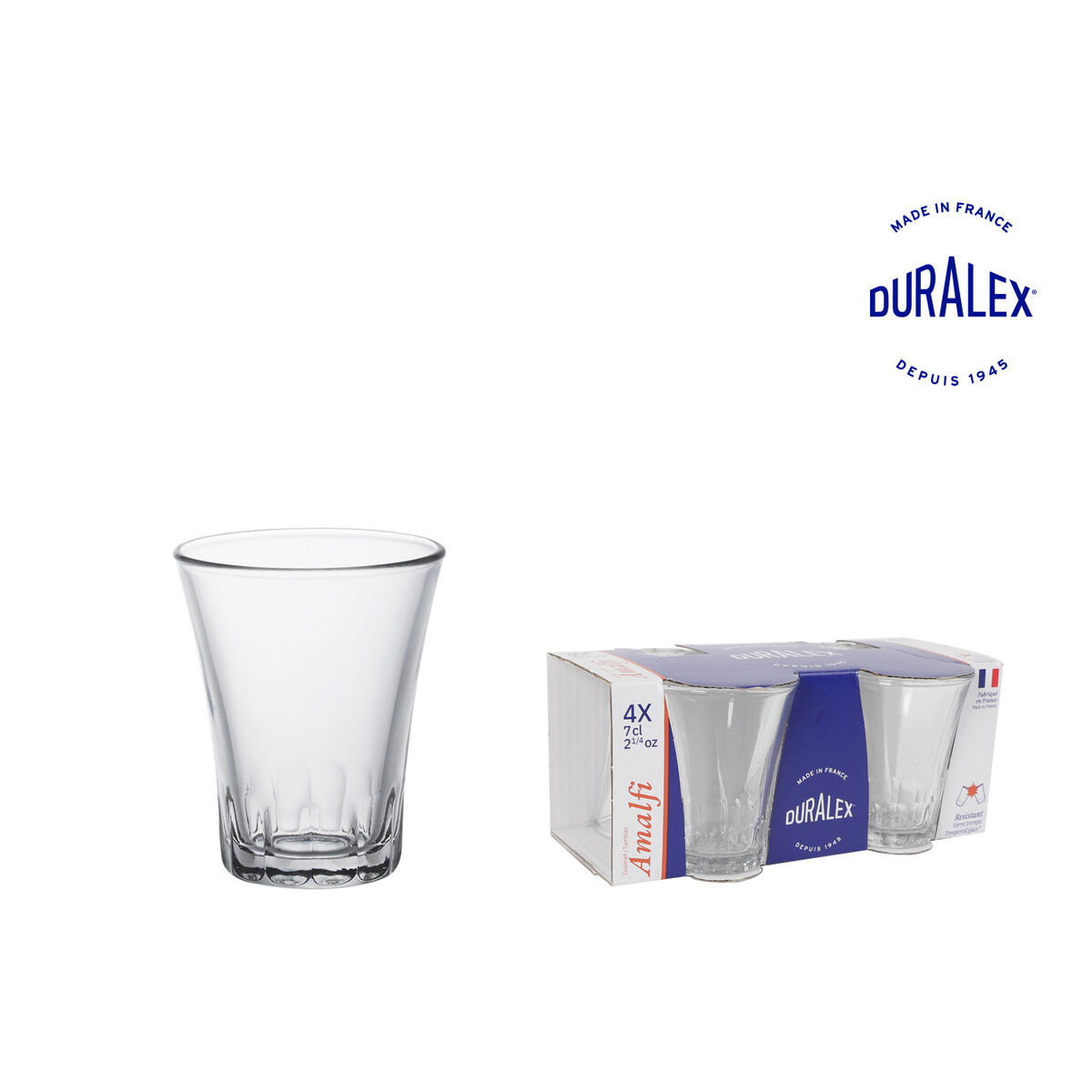 Set de Vasos Duralex Amalfi 70 ml 4 Piezas (12 Unidades)