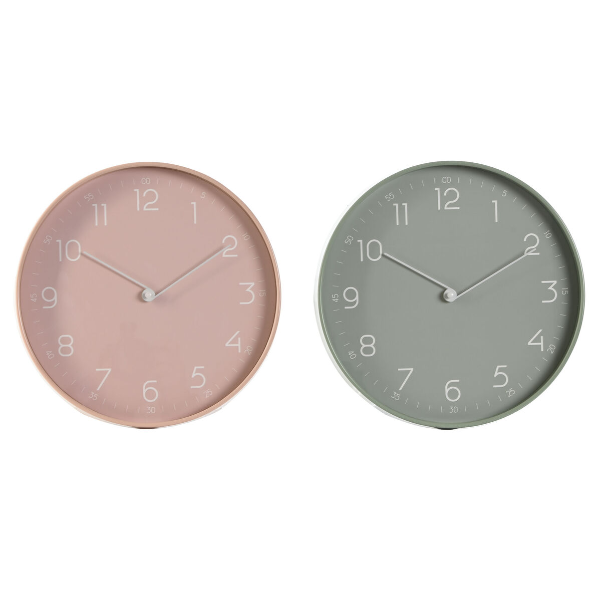Reloj de Pared Home ESPRIT Menta PVC 30 x 4 x 30 cm (2 Unidades)