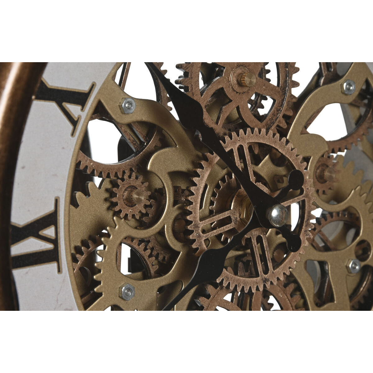 Reloj de Mesa Home ESPRIT Negro Dorado Vintage (2 Unidades)