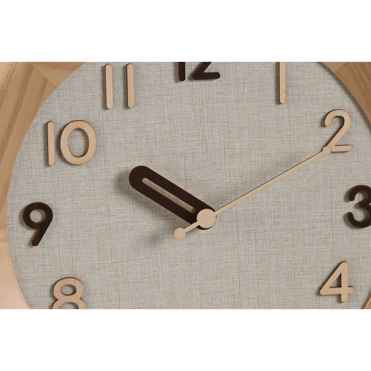 Reloj de Pared Home ESPRIT Beige Natural Madera 30 x 5 x 30 cm (2 Unidades)