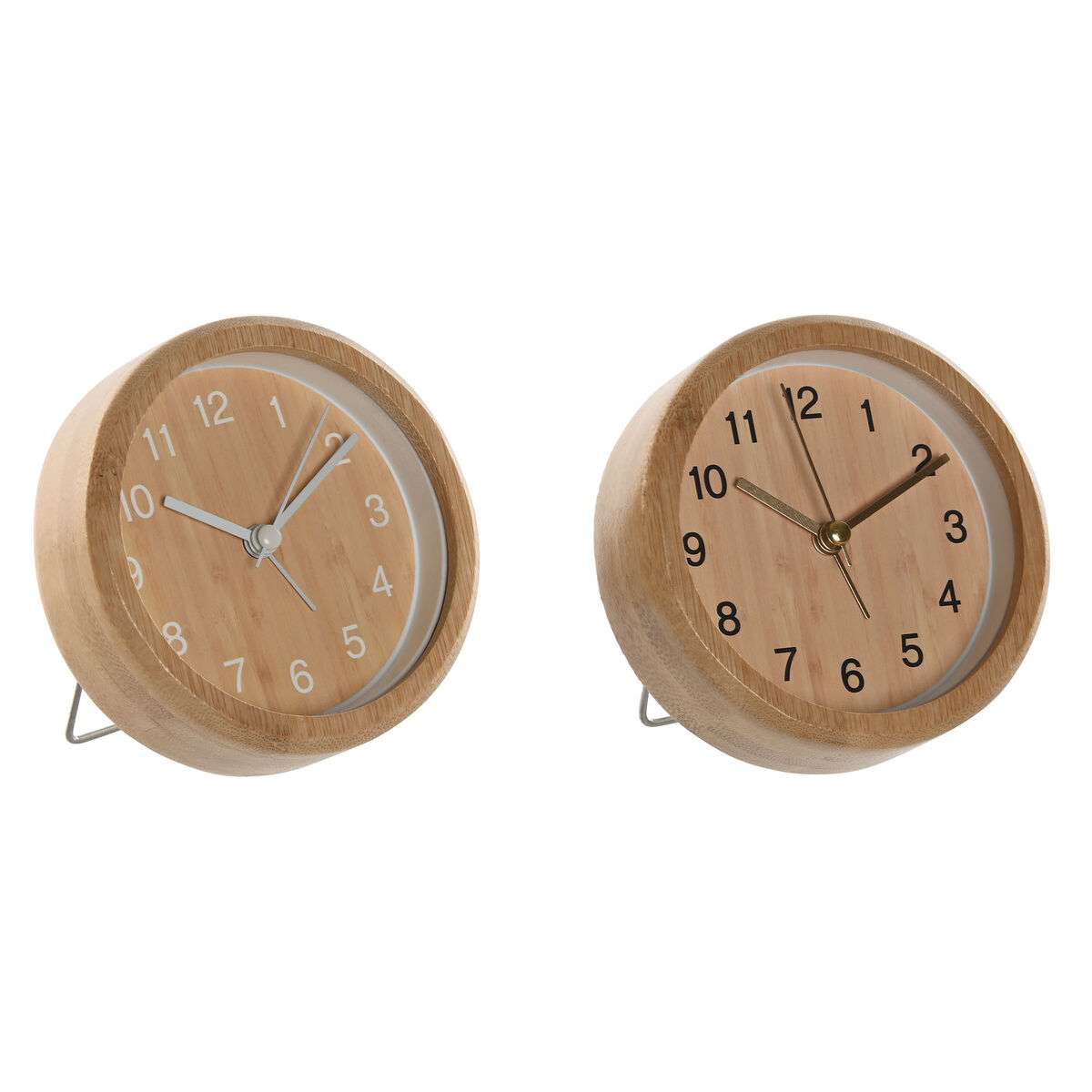 Reloj de Mesa Home ESPRIT Natural (2 Unidades)