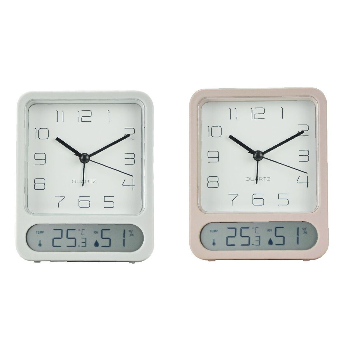 Reloj de Mesa Home ESPRIT Blanco (2 Unidades)