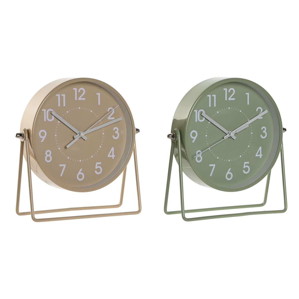 Reloj de Mesa Home ESPRIT Beige (2 Unidades)