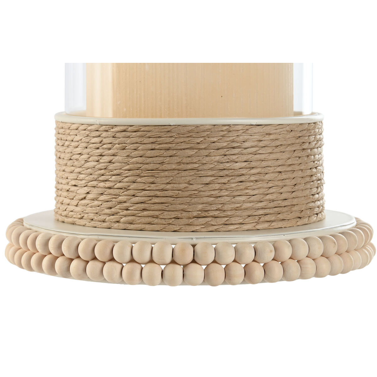 Portavelas Home ESPRIT Marrón claro Metal Cuerda 17 x 17 x 23 cm