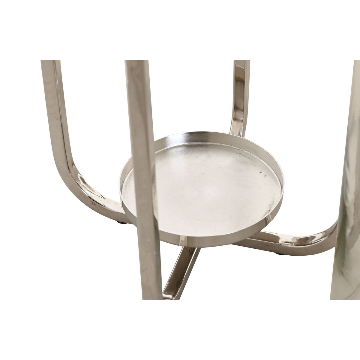 Portavelas Home ESPRIT Plateado Cristal Acero 21 x 21 x 62 cm