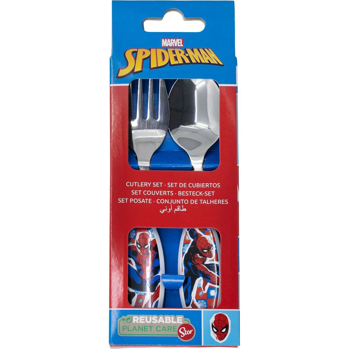 Juego de Cubiertos Spider-Man CZ11342 Acero Inoxidable Multicolor 2 Piezas