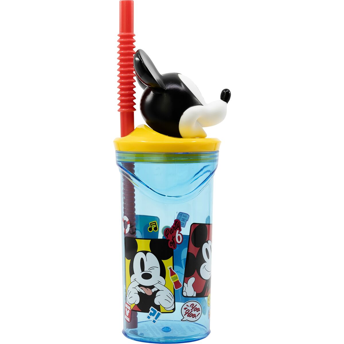 Vaso con Pajita Mickey Mouse CZ11336 3D Azul