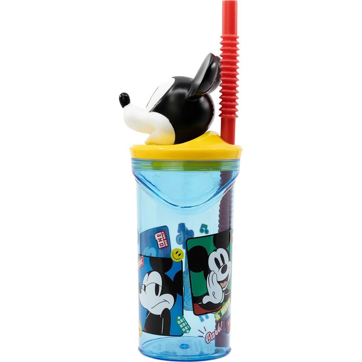 Vaso con Pajita Mickey Mouse CZ11336 3D Azul