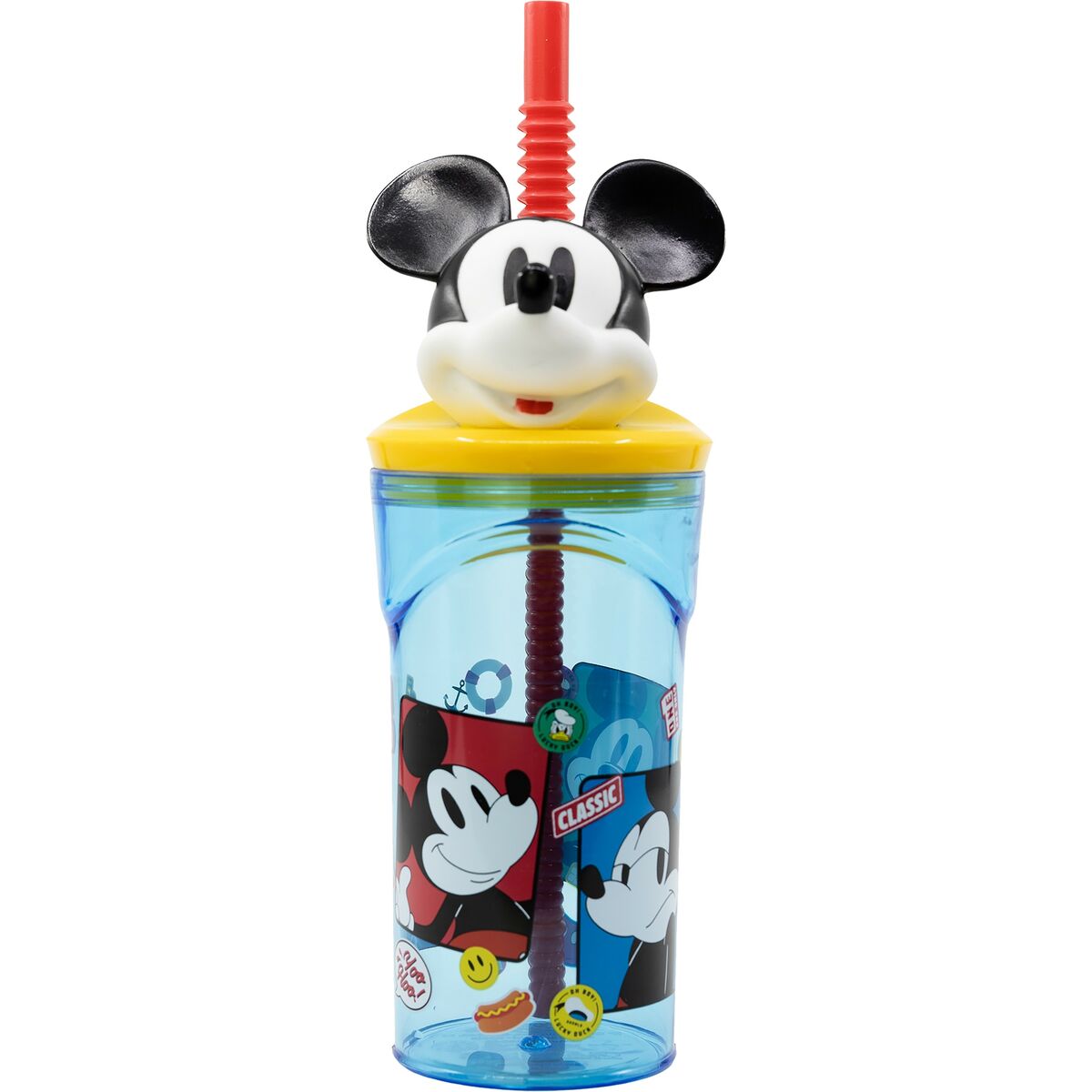 Vaso con Pajita Mickey Mouse CZ11336 3D Azul