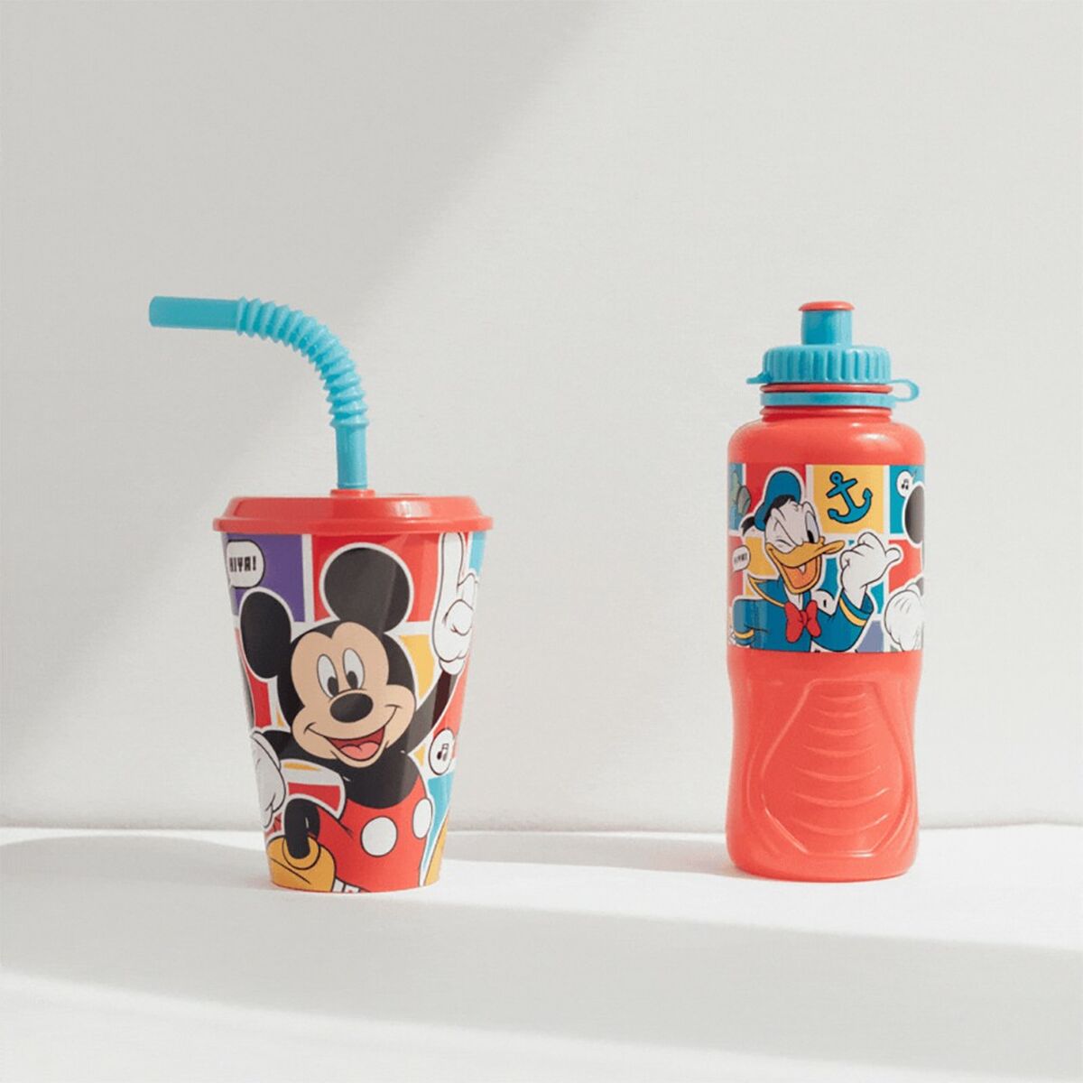 Vaso con Pajita Mickey Mouse CZ11364 430 ml