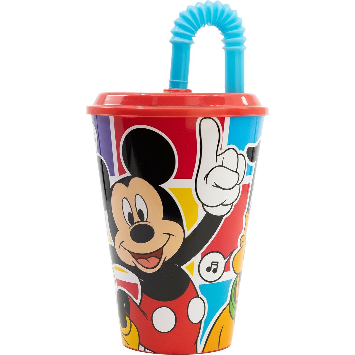 Vaso con Pajita Mickey Mouse CZ11364 430 ml