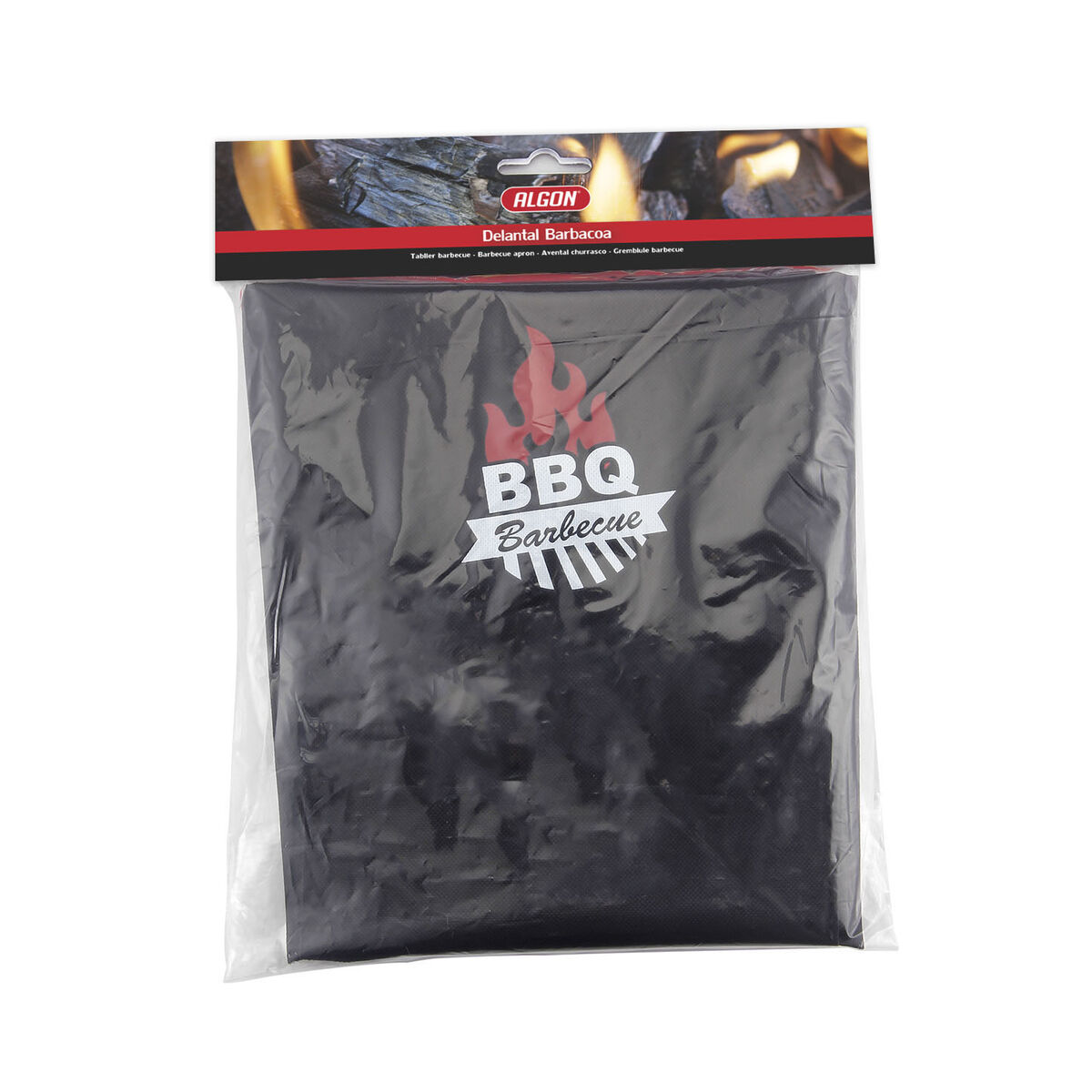 Delantal Algon 61 x 75,5 cm Negro Barbacoa