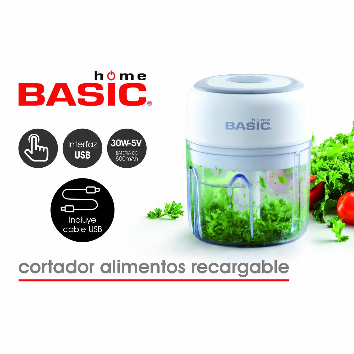 Cortador de Verduras Basic Home 250 ml 11,8 x 9,2 cm (8 Unidades)