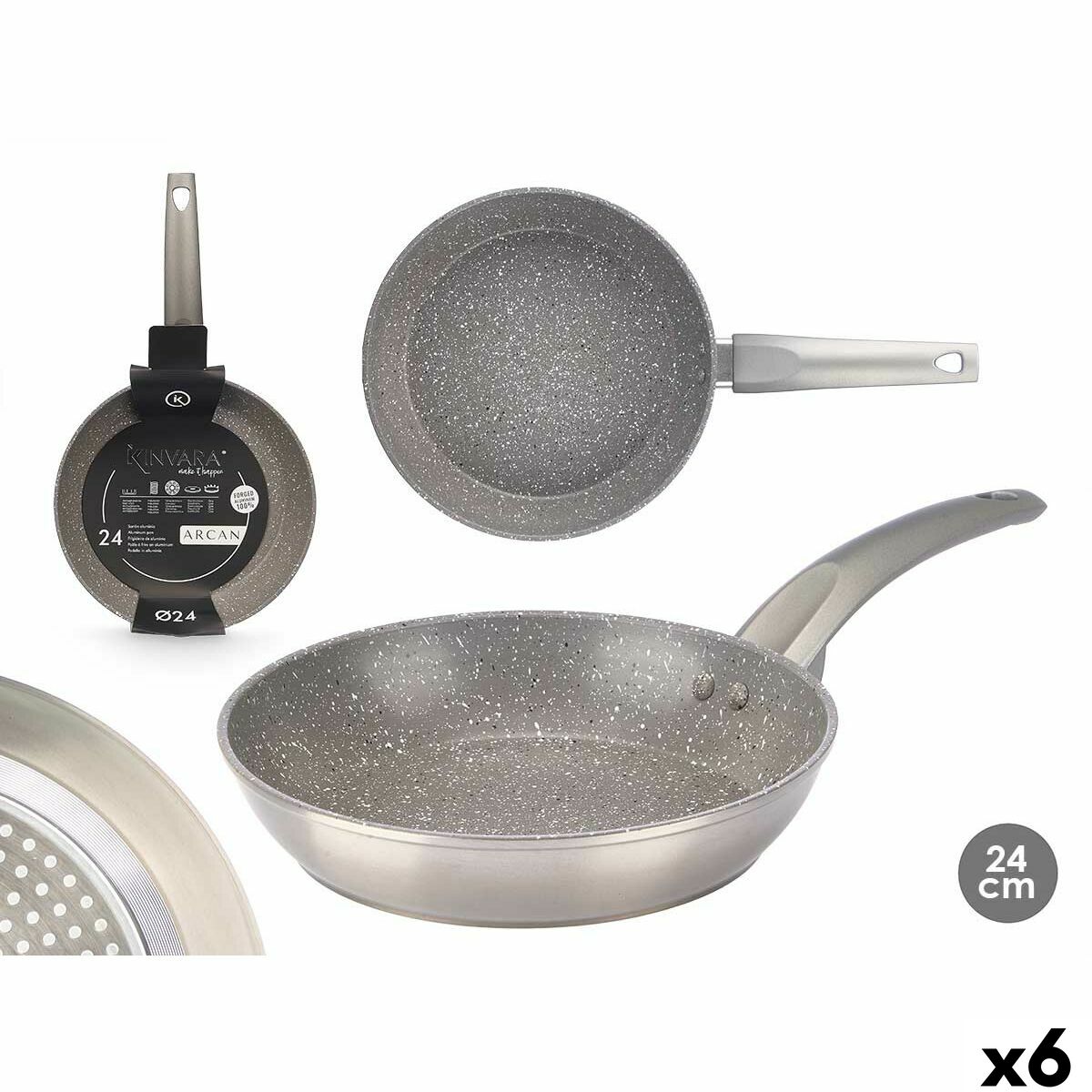 Sartén Kinvara Plateado Aluminio Baquelita Aluminio Forjado (6 Unidades)