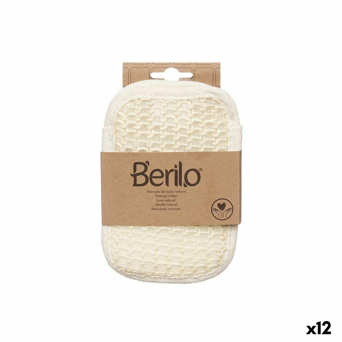 Manopla Exfoliante Berilo Blanco Beige (12 Unidades)