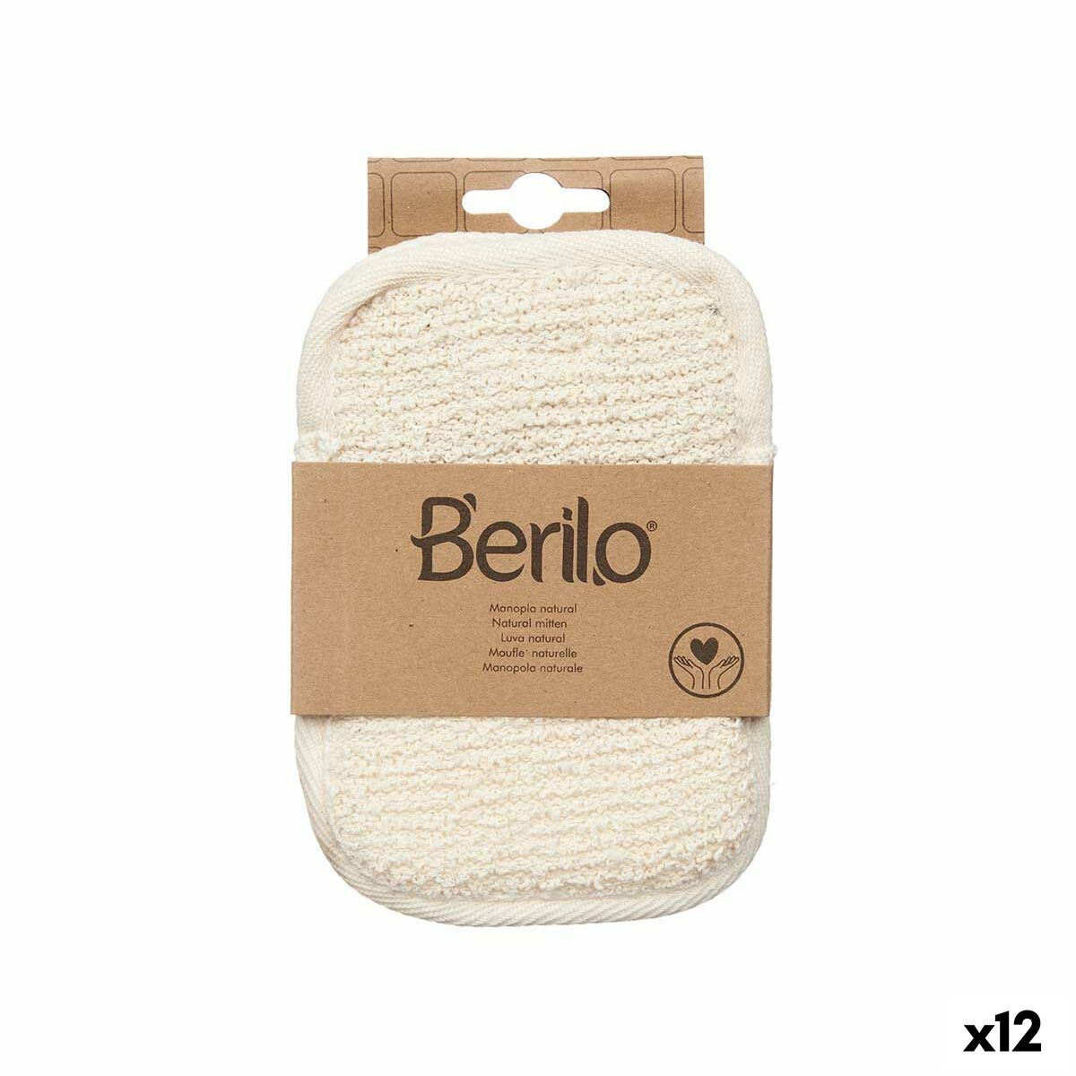 Manopla Exfoliante Berilo Blanco Beige (12 Unidades)