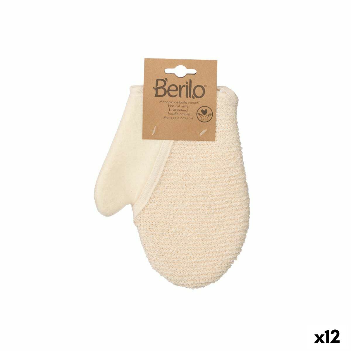 Manopla Exfoliante Berilo Blanco Beige (12 Unidades)