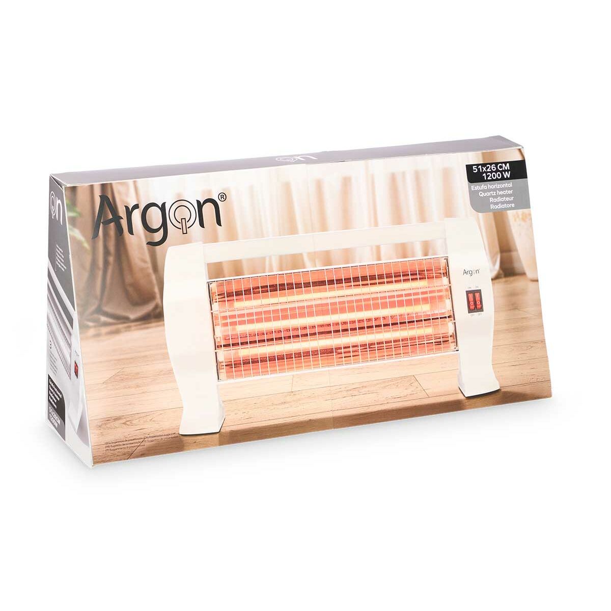 Estufa Eléctrica Halógena Argon Blanco 1200 W (8 Unidades)