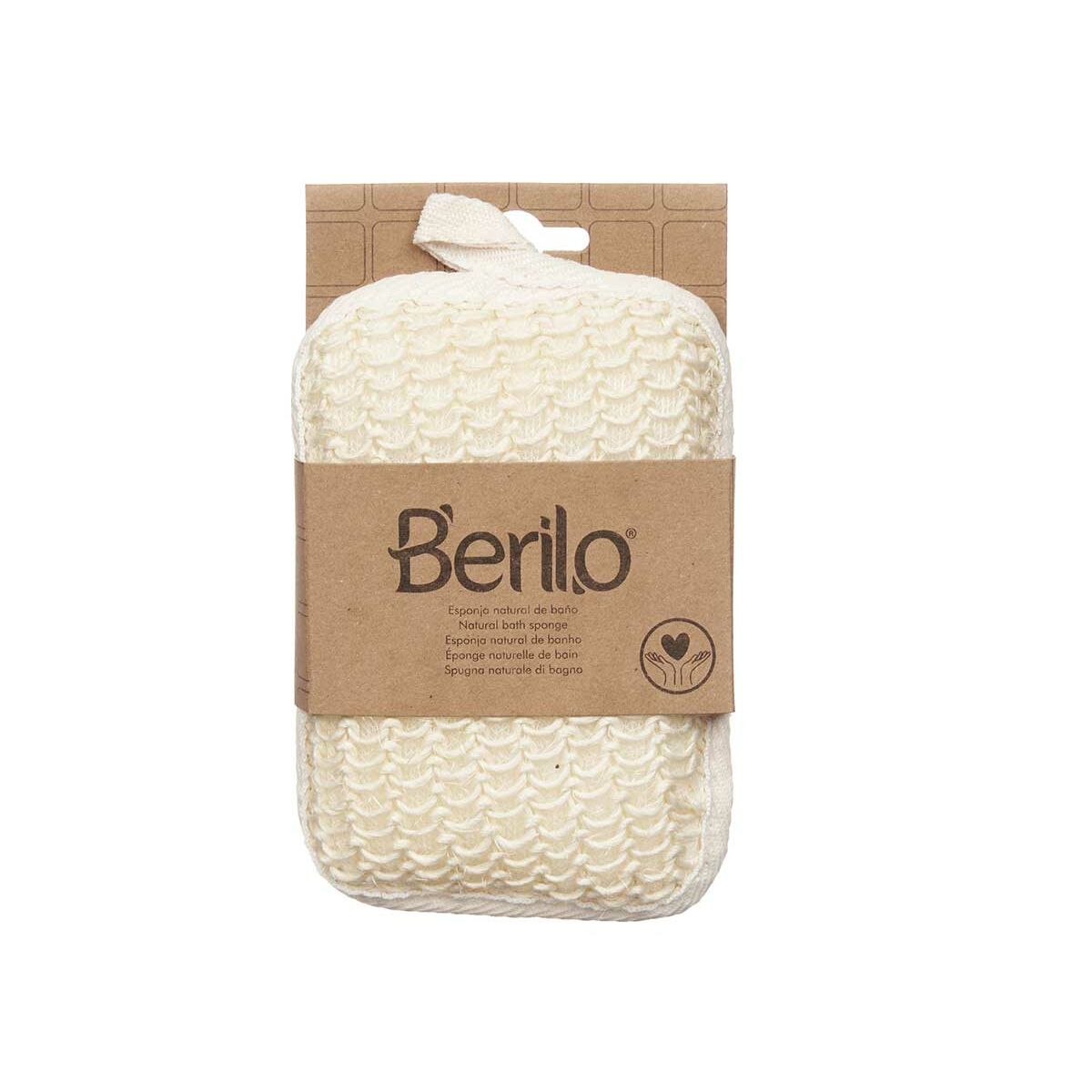 Esponja Corporal Berilo Blanco Beige 11 x 16,5 x 3 cm (12 Unidades)