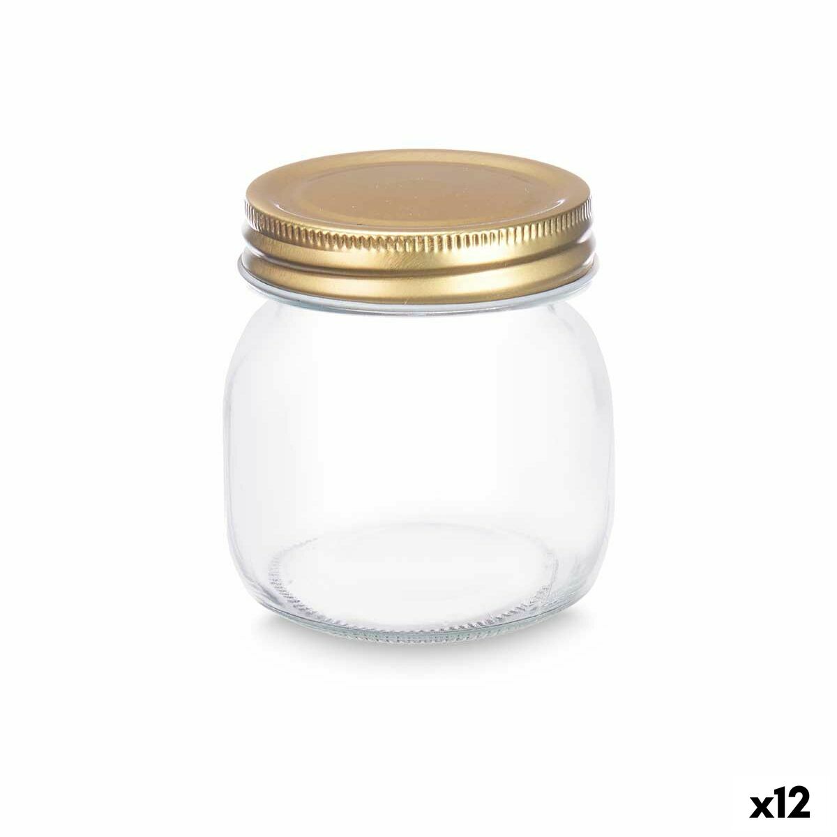 Tarro Vivalto Transparente Dorado 300 ml (12 Unidades)