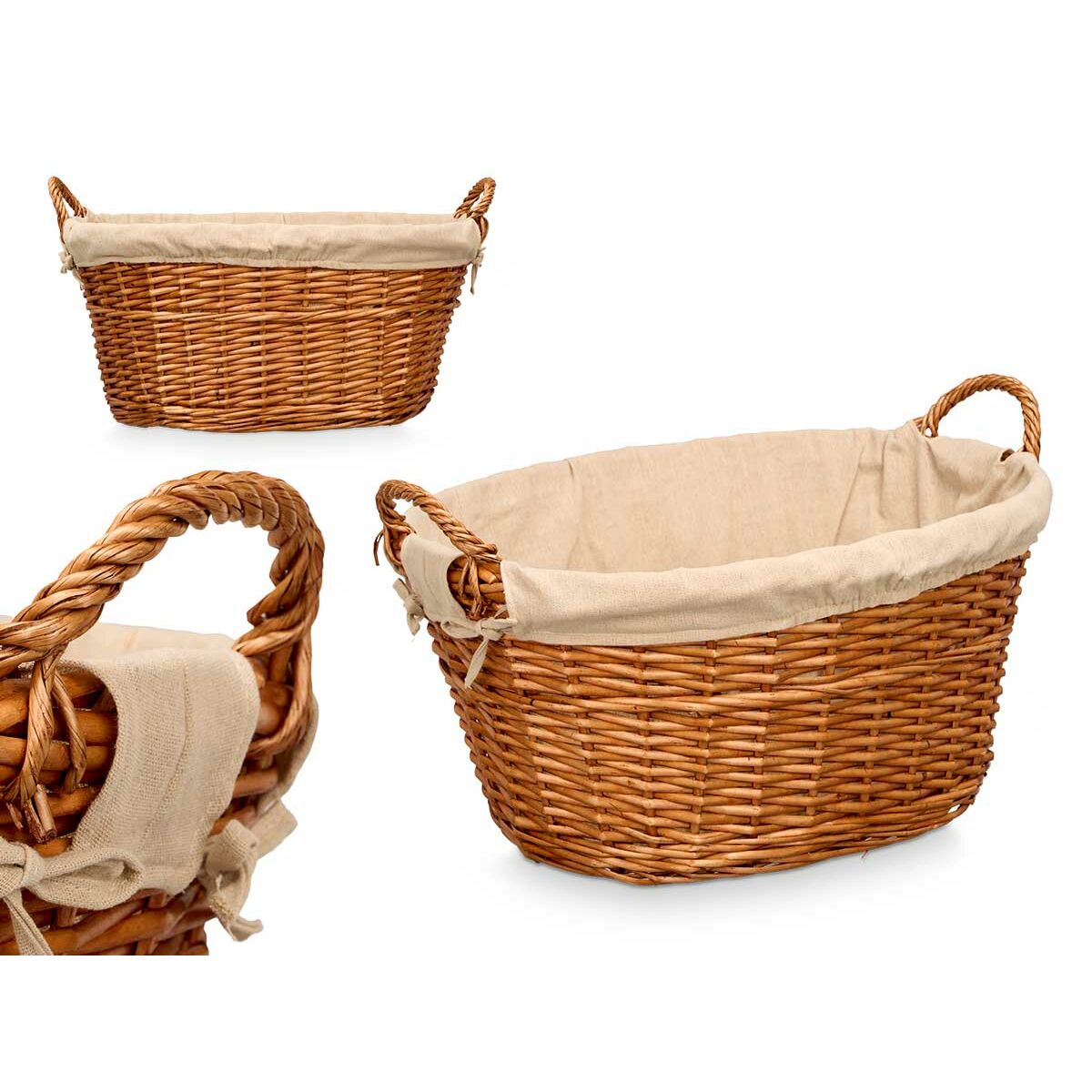 Cesto Kipit Natural Poliéster Mimbre Tela 50 % algodón (6 Unidades)