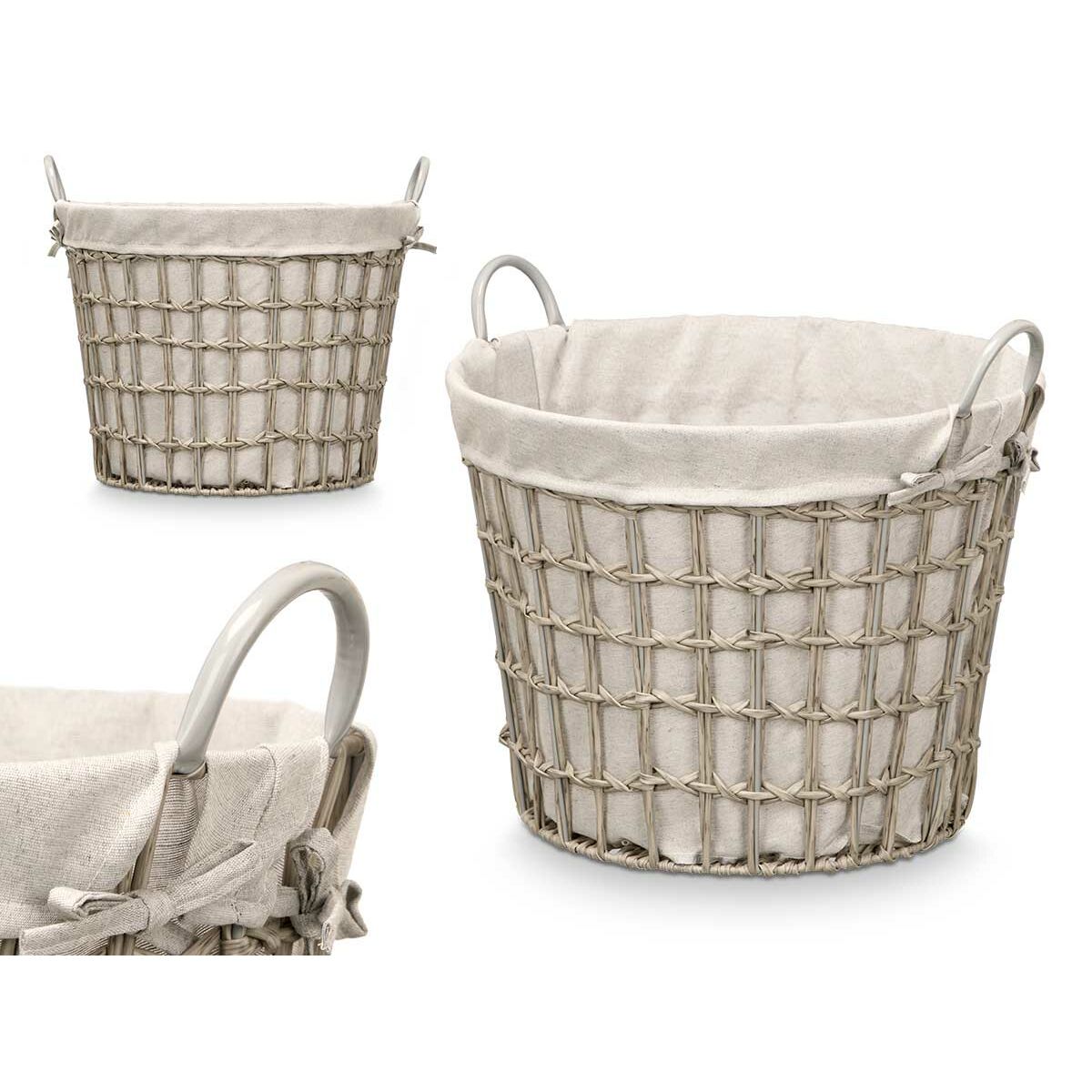 Cesto Kipit Gris Poliéster Tela Polipropileno Hierro Plástico 50 % algodón (6 Unidades)