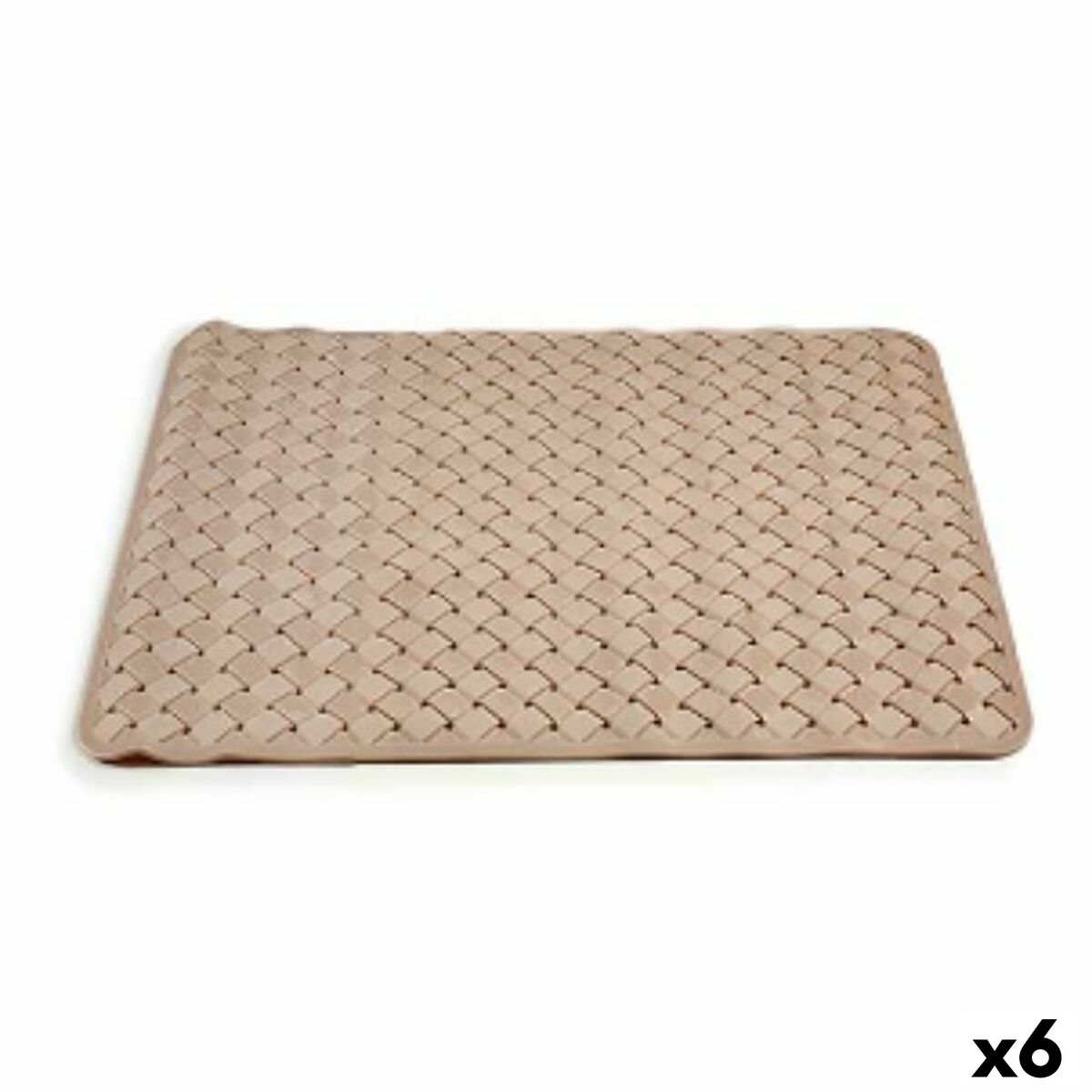 Alfombra de baño Berilo Beige PVC 0,03 x 50 x 50 cm (6 Unidades)