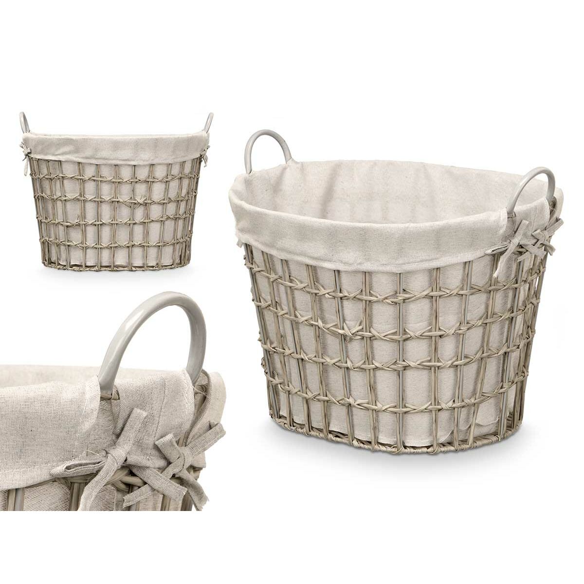 Cesto Kipit Gris Poliéster Tela Polipropileno Hierro Plástico 50 % algodón (6 Unidades)