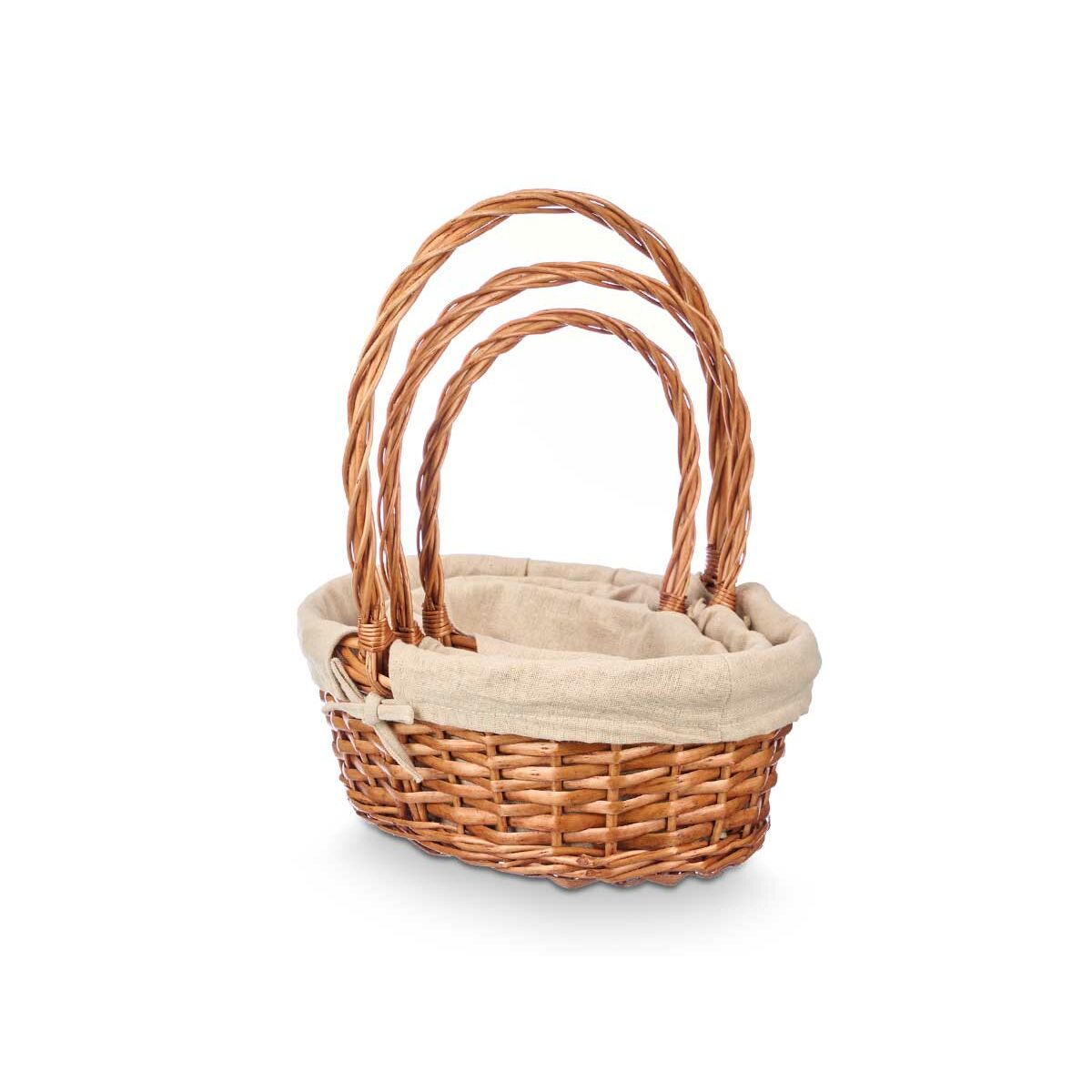 Juego de Cestos Kipit Poliéster Mimbre Tela 50 % algodón 34 x 39,5 x 30 cm 34 x 40 x 30 cm 3 Piezas