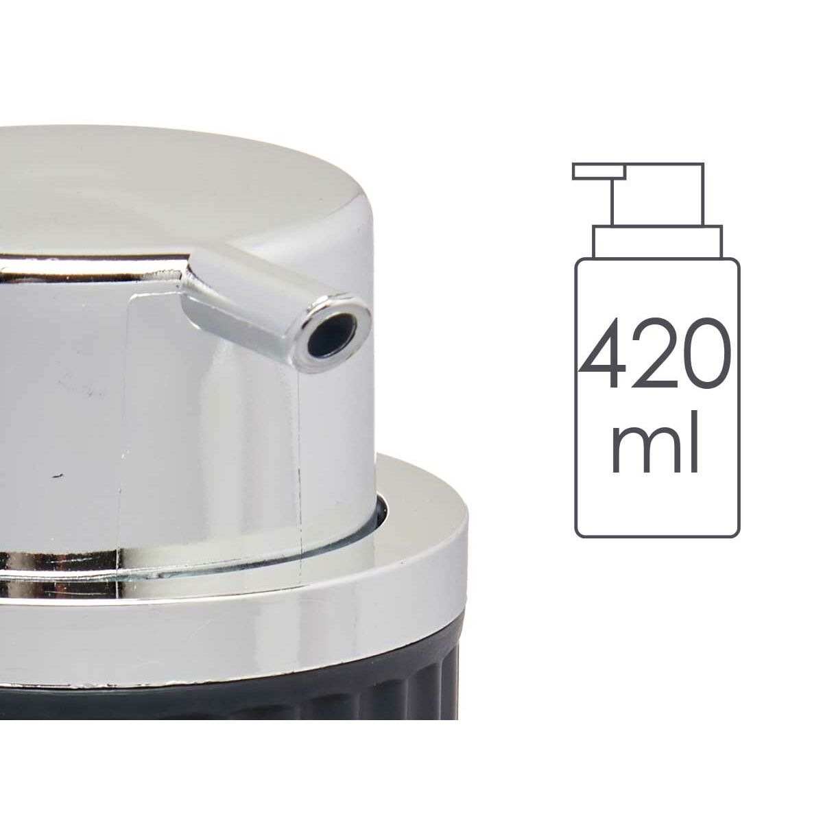 Dispensador de Jabón Berilo Antracita Plástico 420 ml 7 x 14,5 x 8,5 cm (16 Unidades)