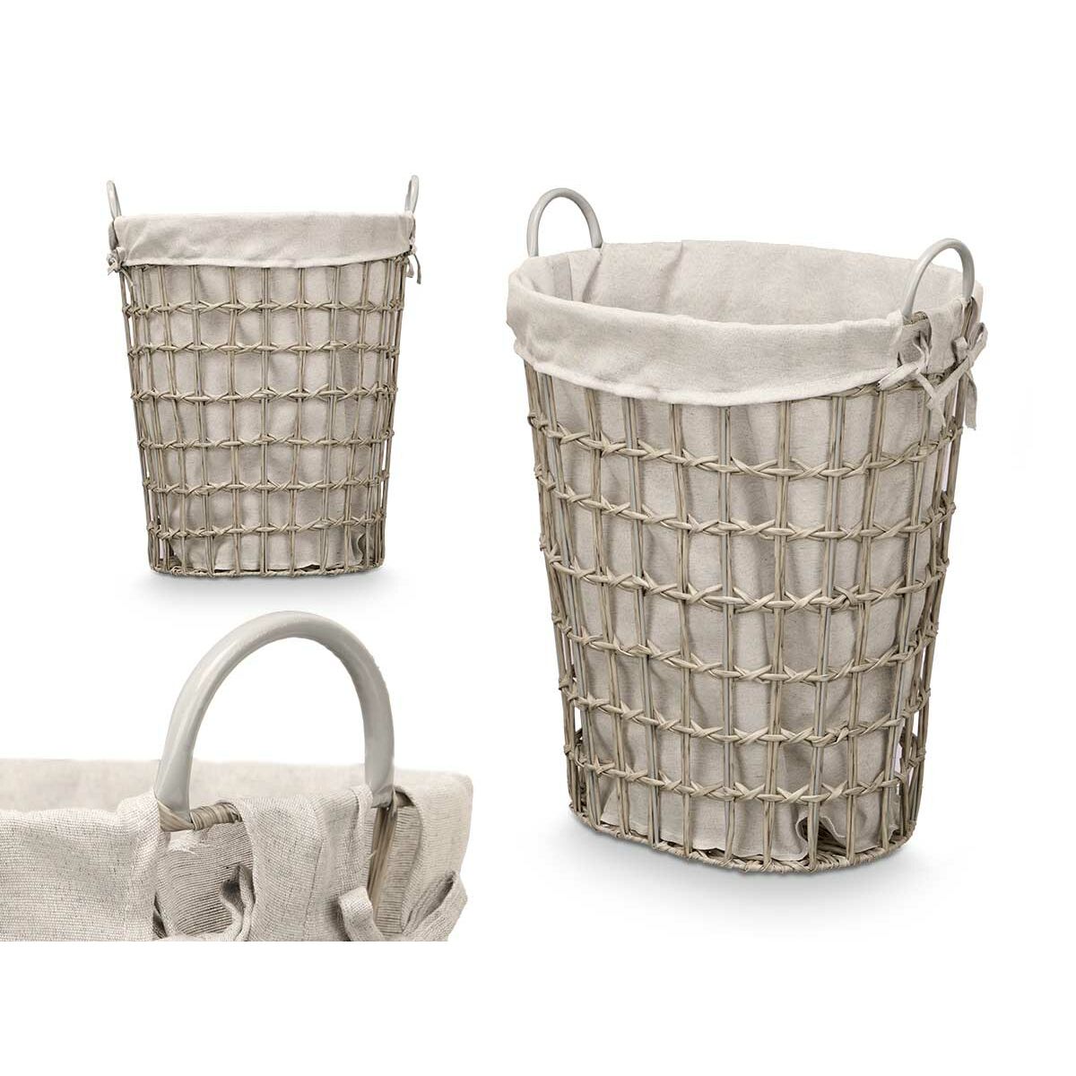 Cesto Kipit Gris Poliéster Tela Polipropileno Hierro Plástico 50 % algodón (6 Unidades)