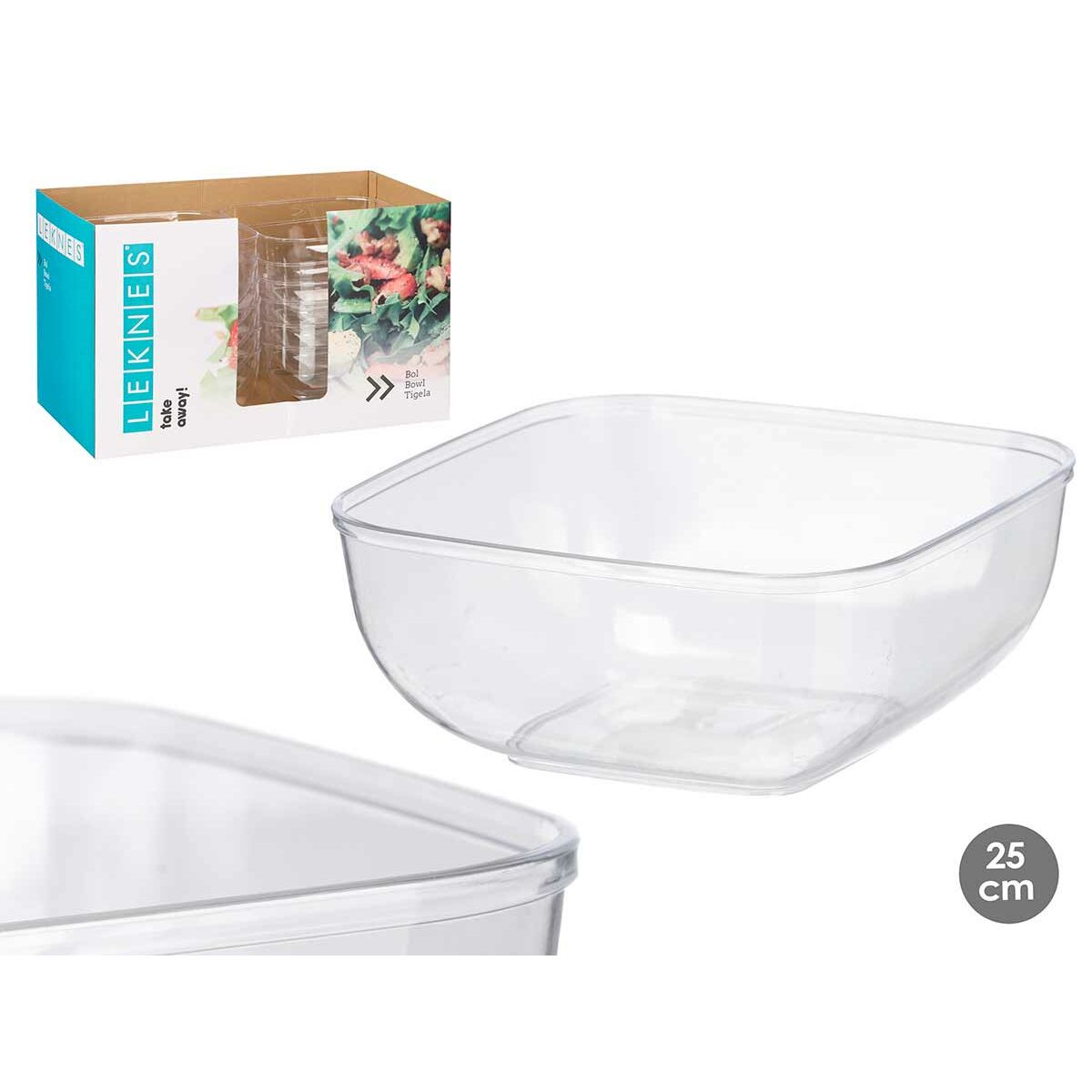 Set de Platos Leknes Transparente Plástico 5 L 25,5 x 12,3 x 25,5 cm (12 Unidades)