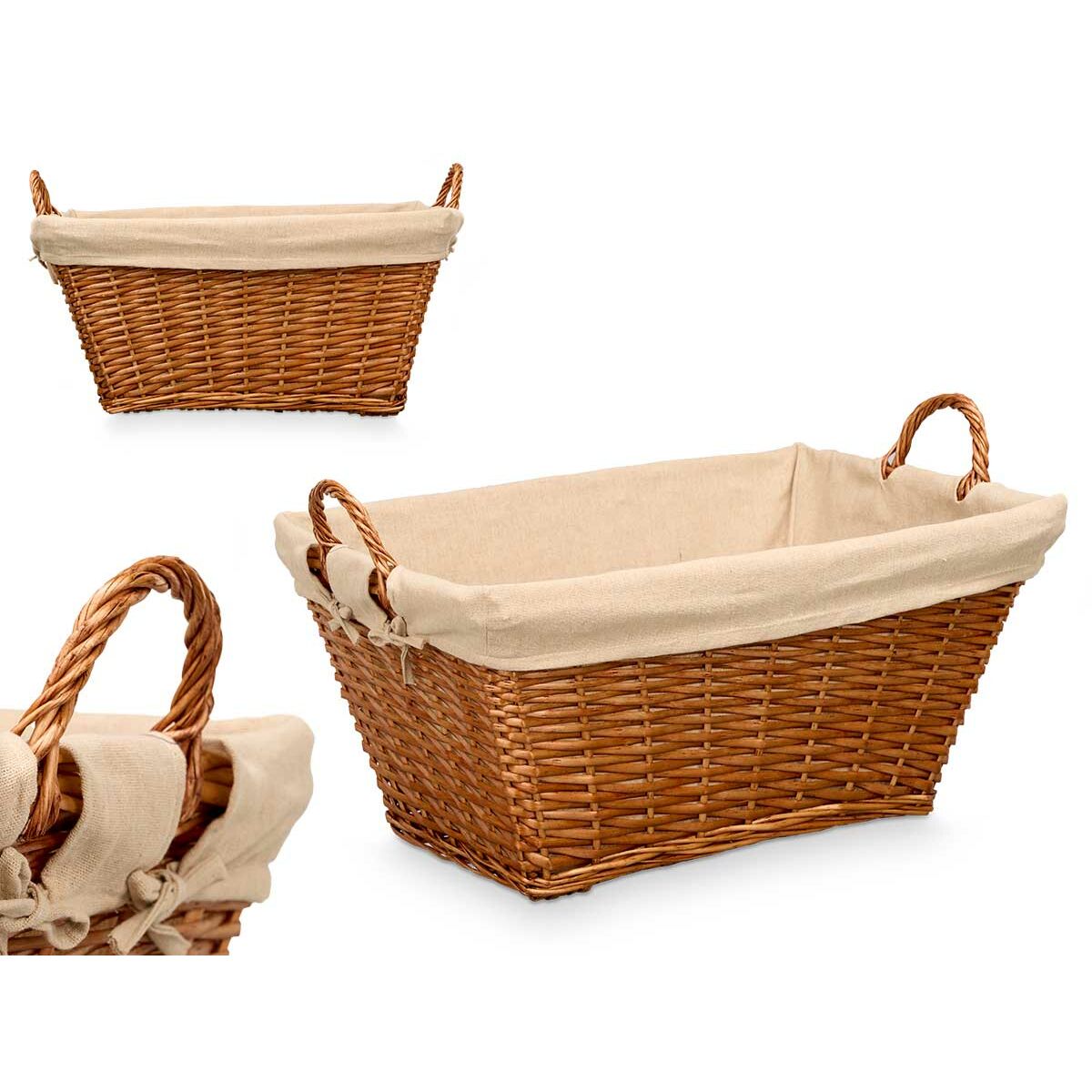 Cesto Kipit Natural Poliéster Mimbre Tela 50 % algodón (6 Unidades)