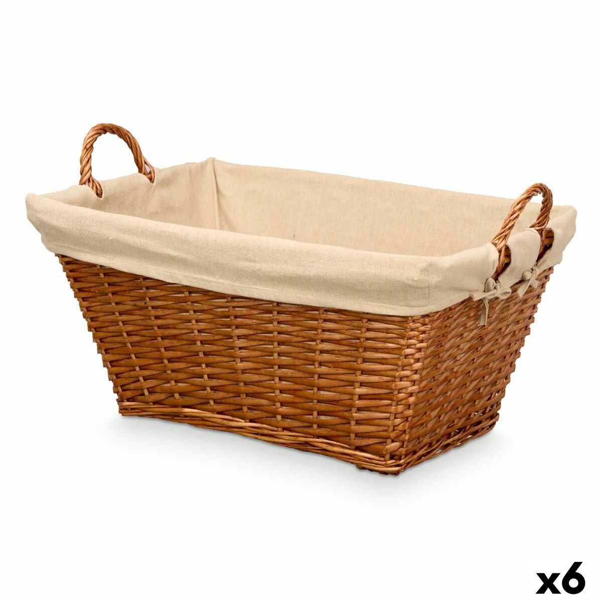 Cesto Kipit Natural Poliéster Mimbre Tela 50 % algodón (6 Unidades)