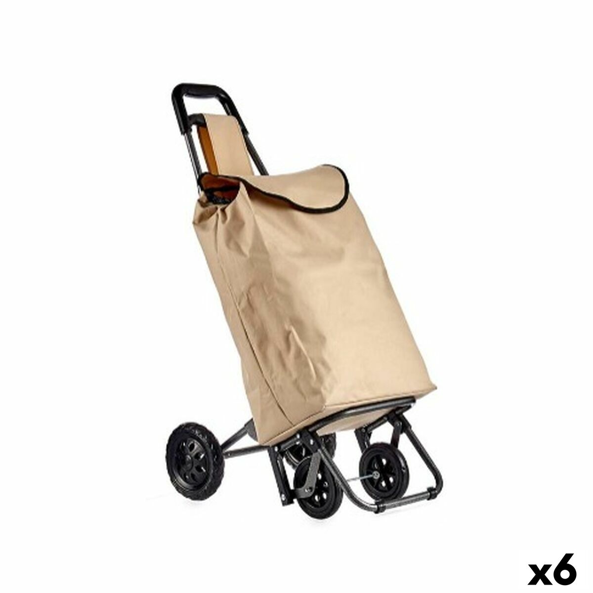 Carro de Compra Kinvara Negro Beige 30 L 22 x 98 x 38 cm (6 Unidades)