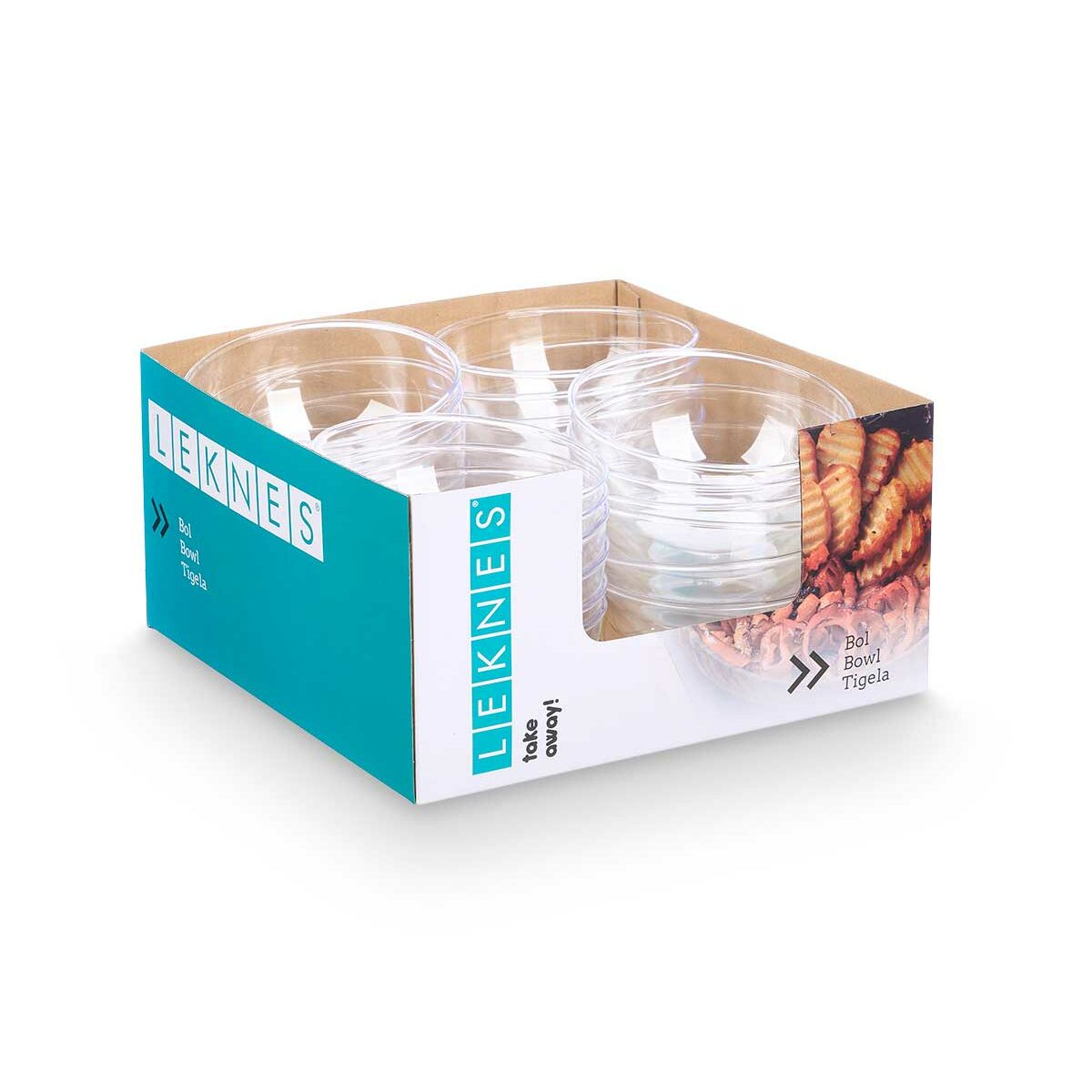 Set de Cuencos Leknes Transparente Plástico 700 ml 15,2 x 7 x 15,2 cm (24 Unidades)