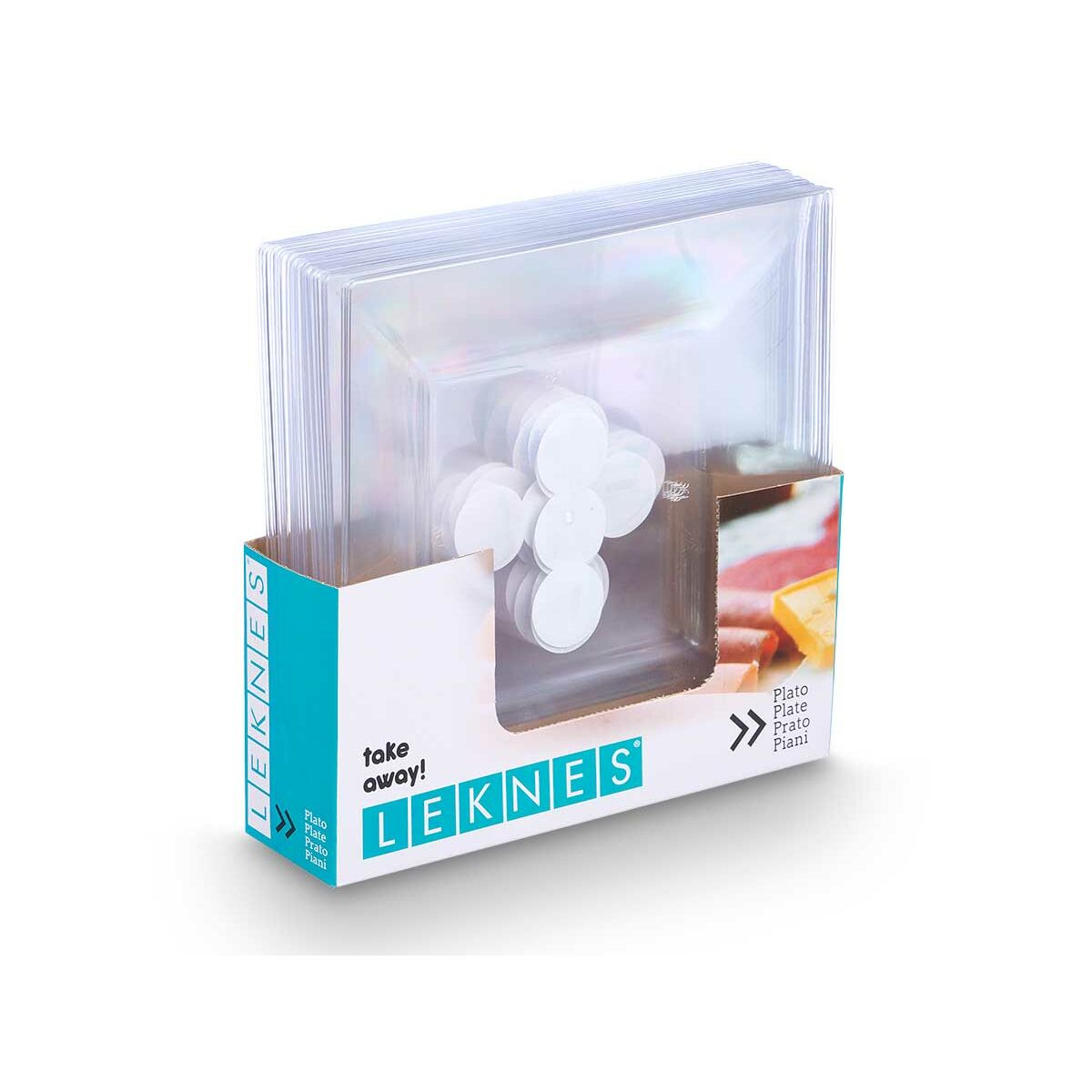 Set de Platos Leknes Transparente Poliestireno Plástico 27,3 x 2,3 x 27,3 cm (24 Unidades)
