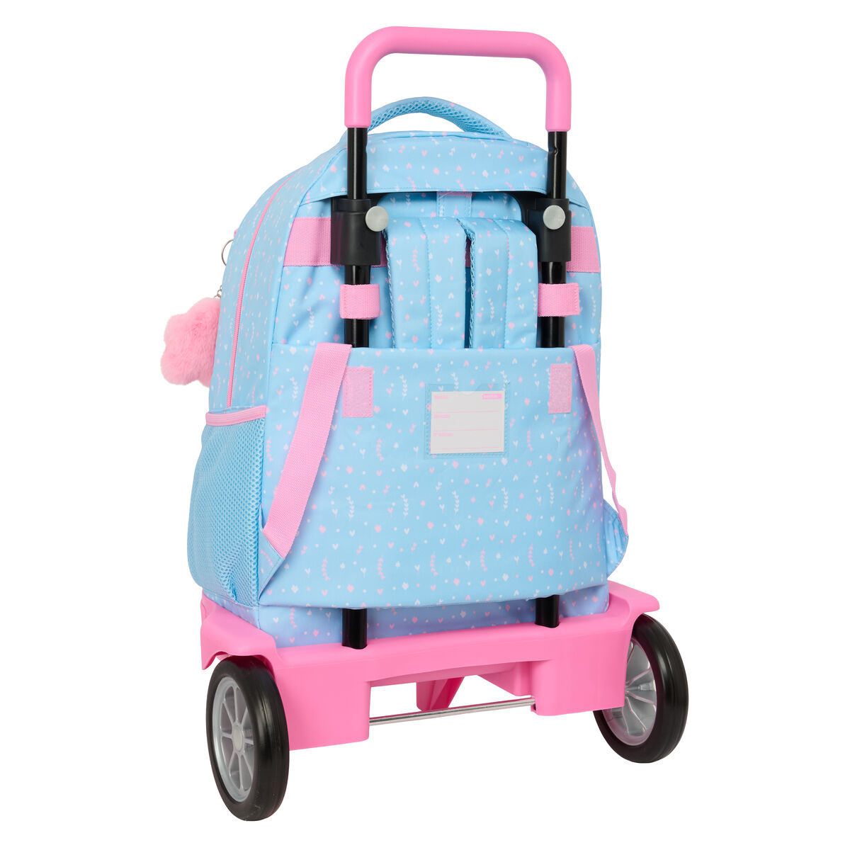 Mochila Escolar con Ruedas BlackFit8 Smile Azul Rosa 33 x 45 x 22 cm
