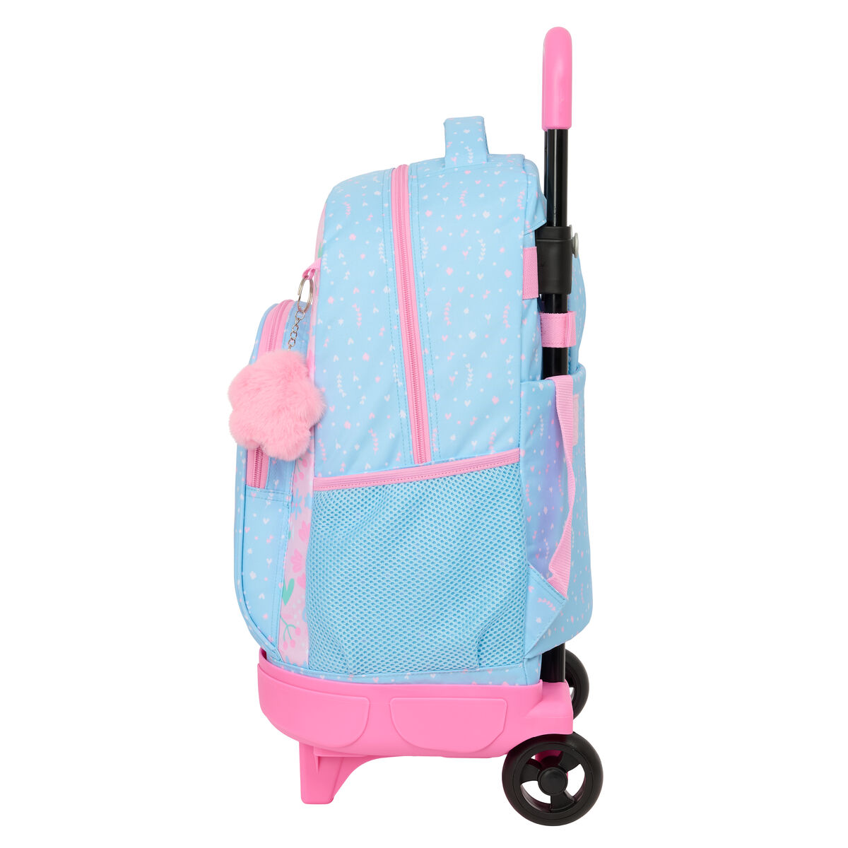 Mochila Escolar con Ruedas BlackFit8 Smile Azul Rosa 33 x 45 x 22 cm